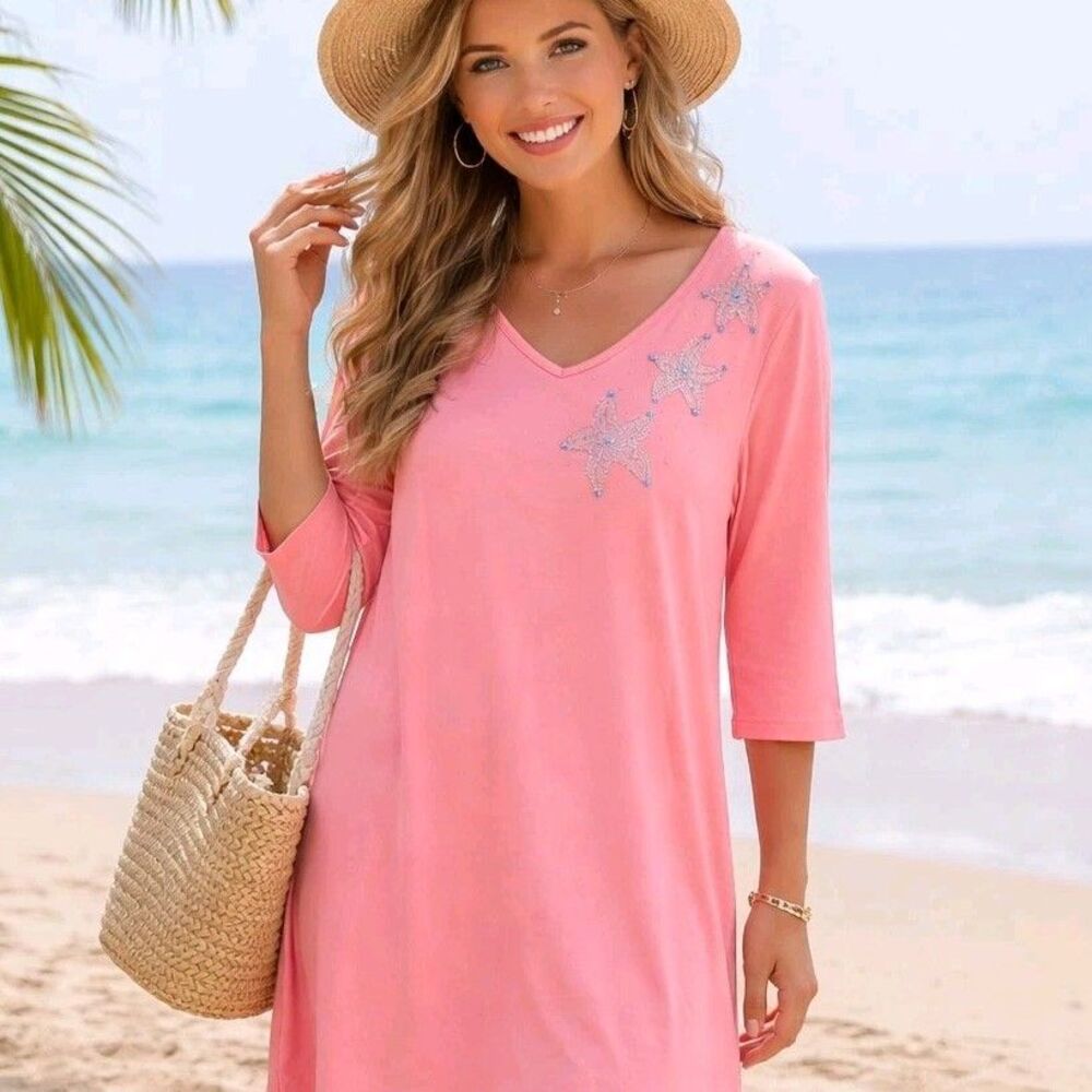 Quacker Factory Starfish Dress Size 1X